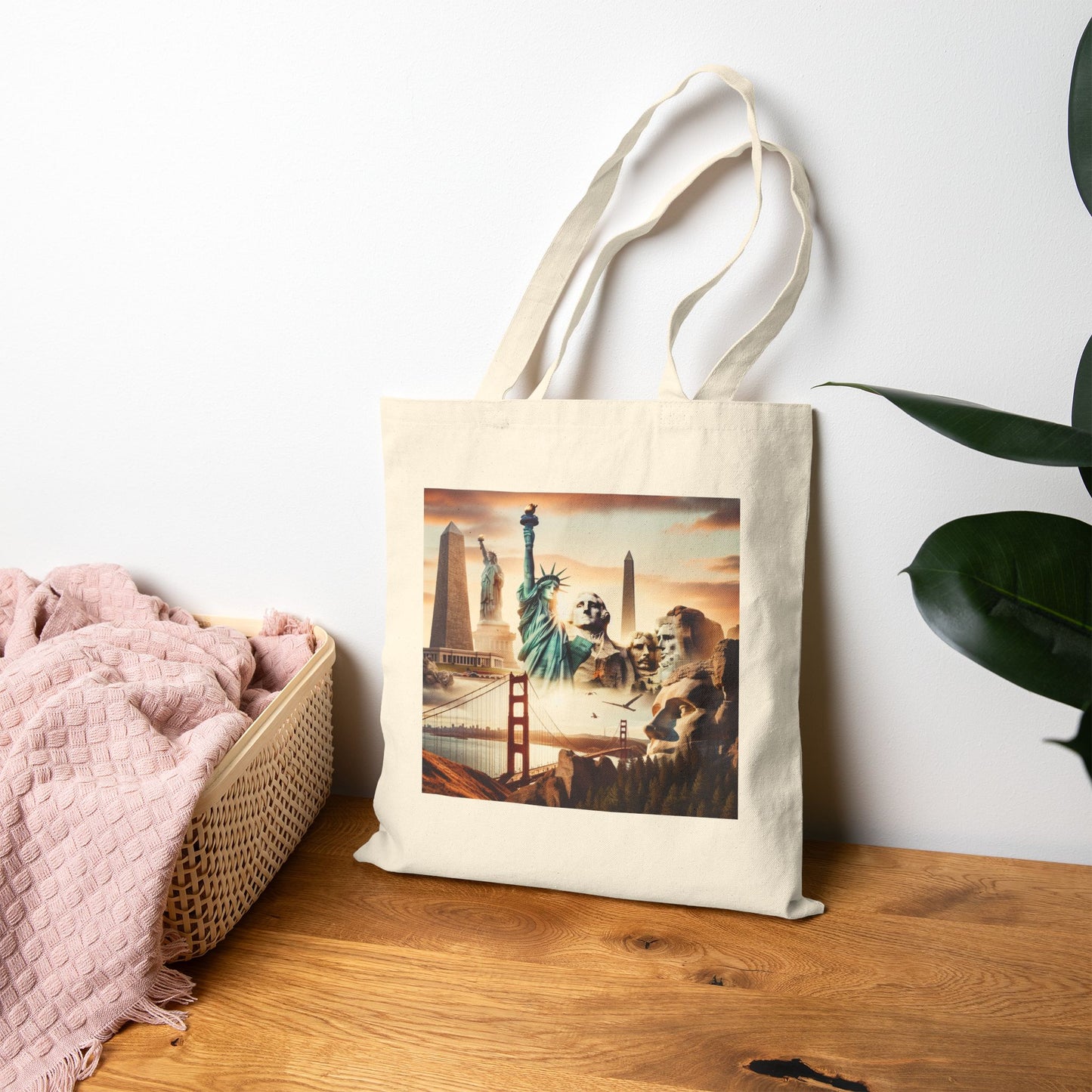Vintage Cityscape Cotton Canvas Tote Bag - Perfect for Travel & Everyday Use