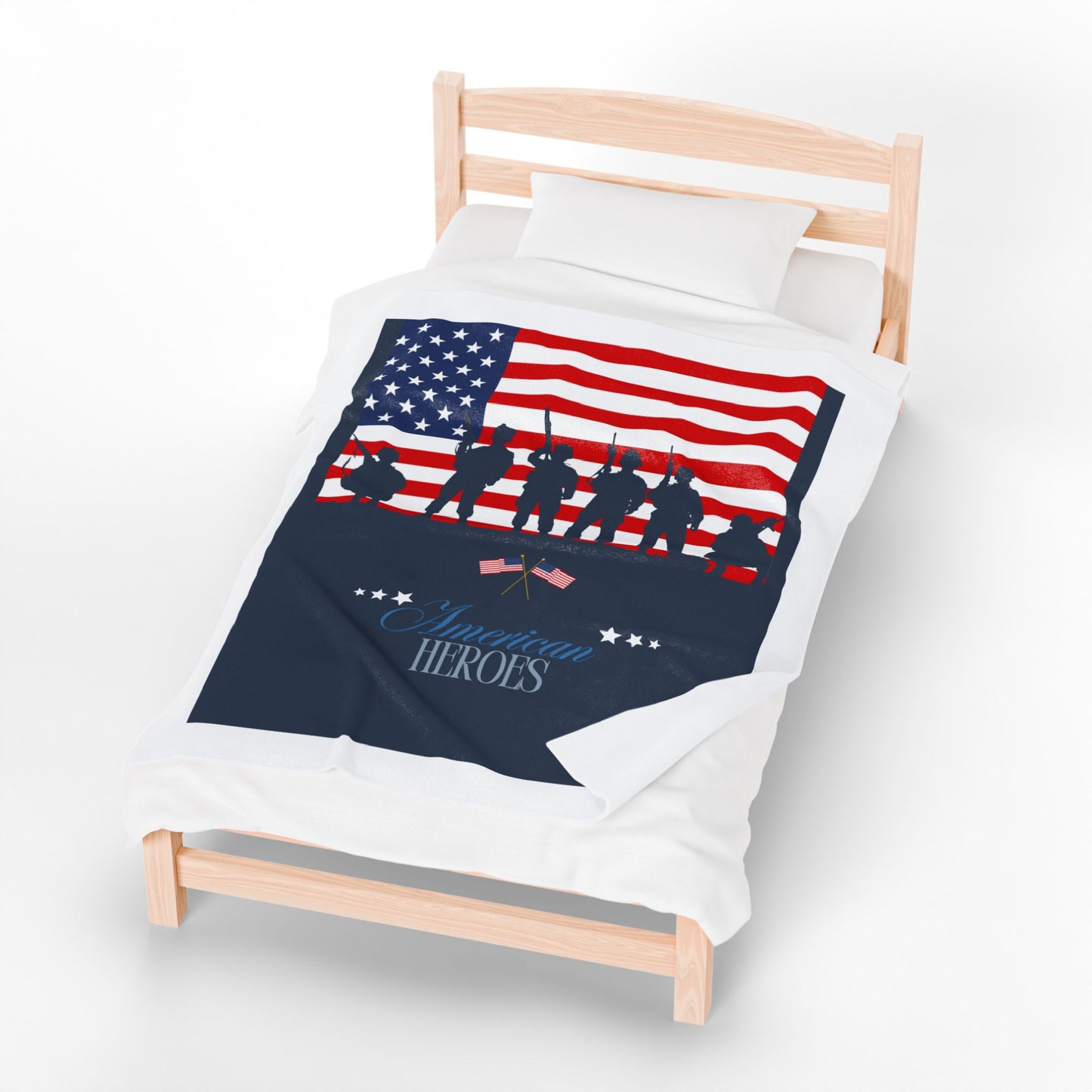 American Heroes Velveteen Plush Blanket - Cozy Tribute for Veterans and Patriotic Moments