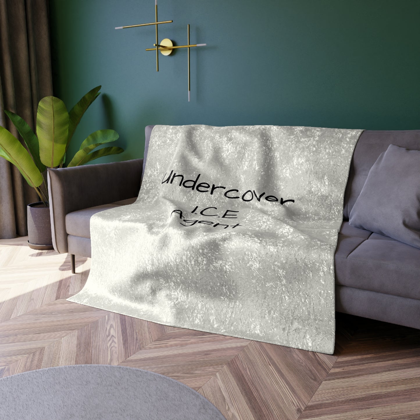 Undercover I.C.E. Agent Crushed Velvet Blanket - Cozy & Stylish Gift for Agents and Adventurers