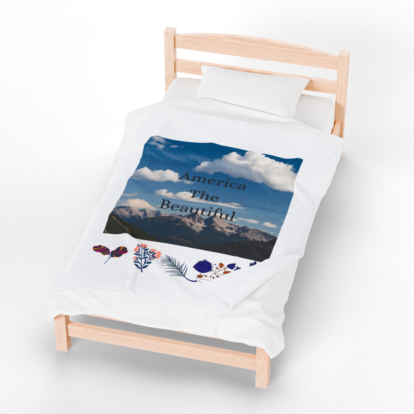 America the Beautiful Velveteen Plush Blanket - Cozy Decorative Throw for Home