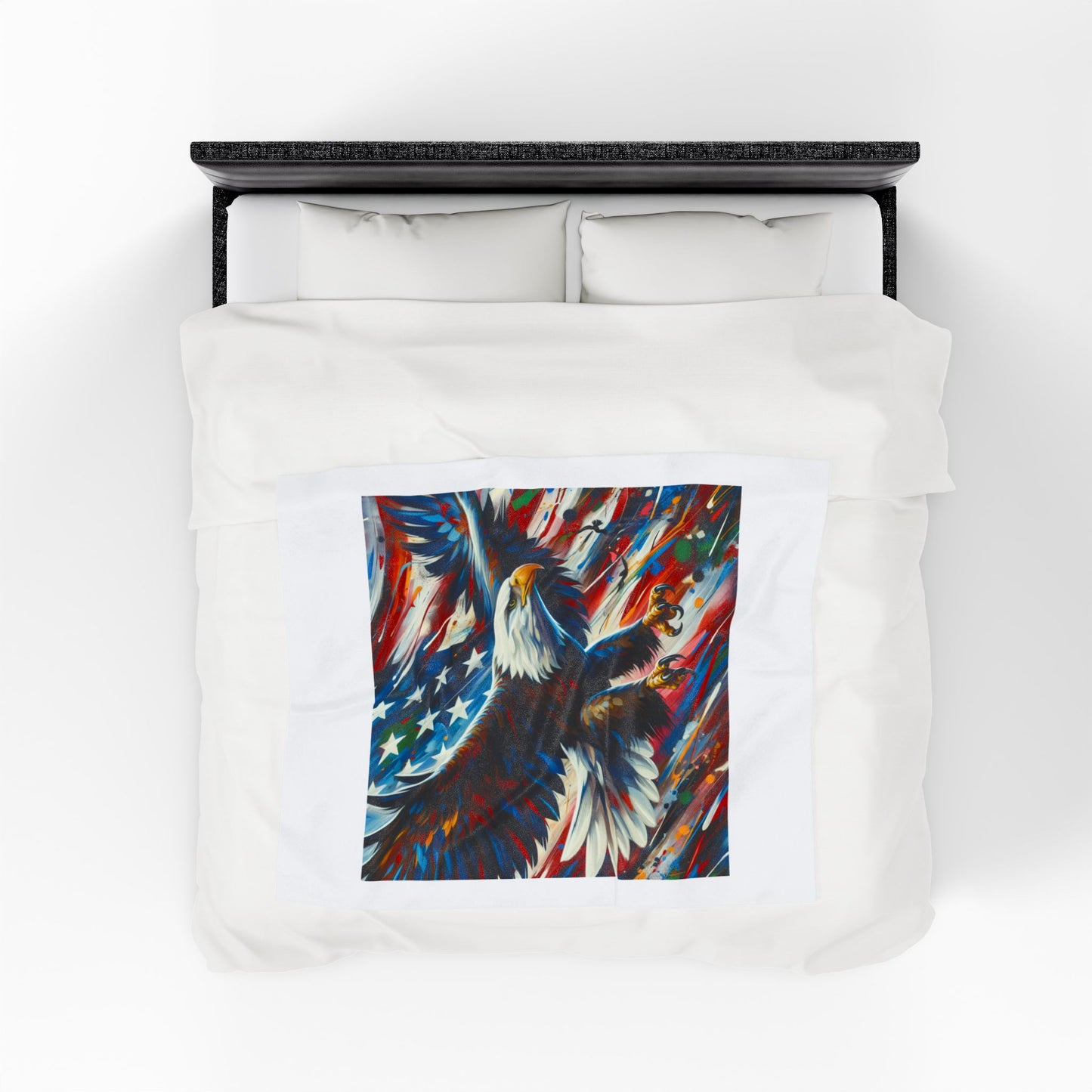 Patriotic Eagle Velveteen Plush Blanket - Cozy Home Decor for Independence Day & Everyday Use