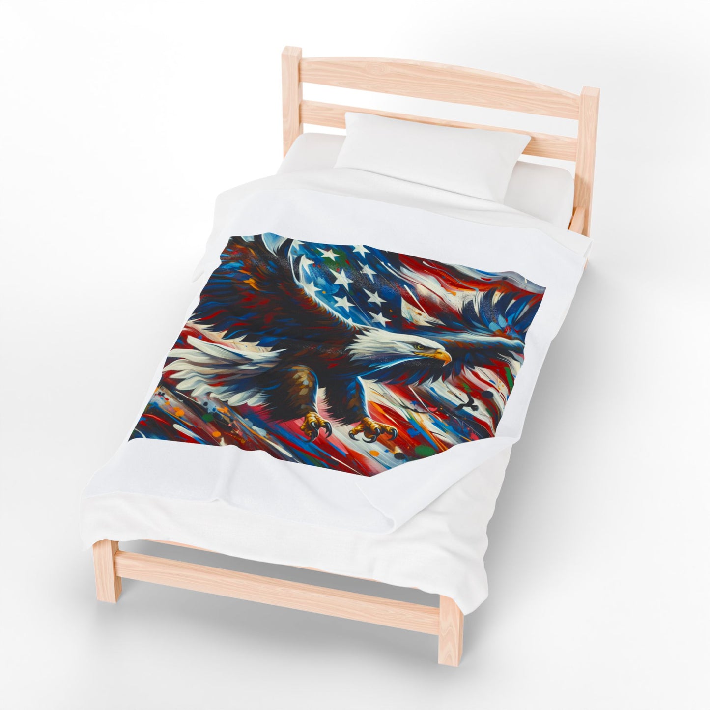 Patriotic Eagle Velveteen Plush Blanket - Cozy Home Decor for Independence Day & Everyday Use