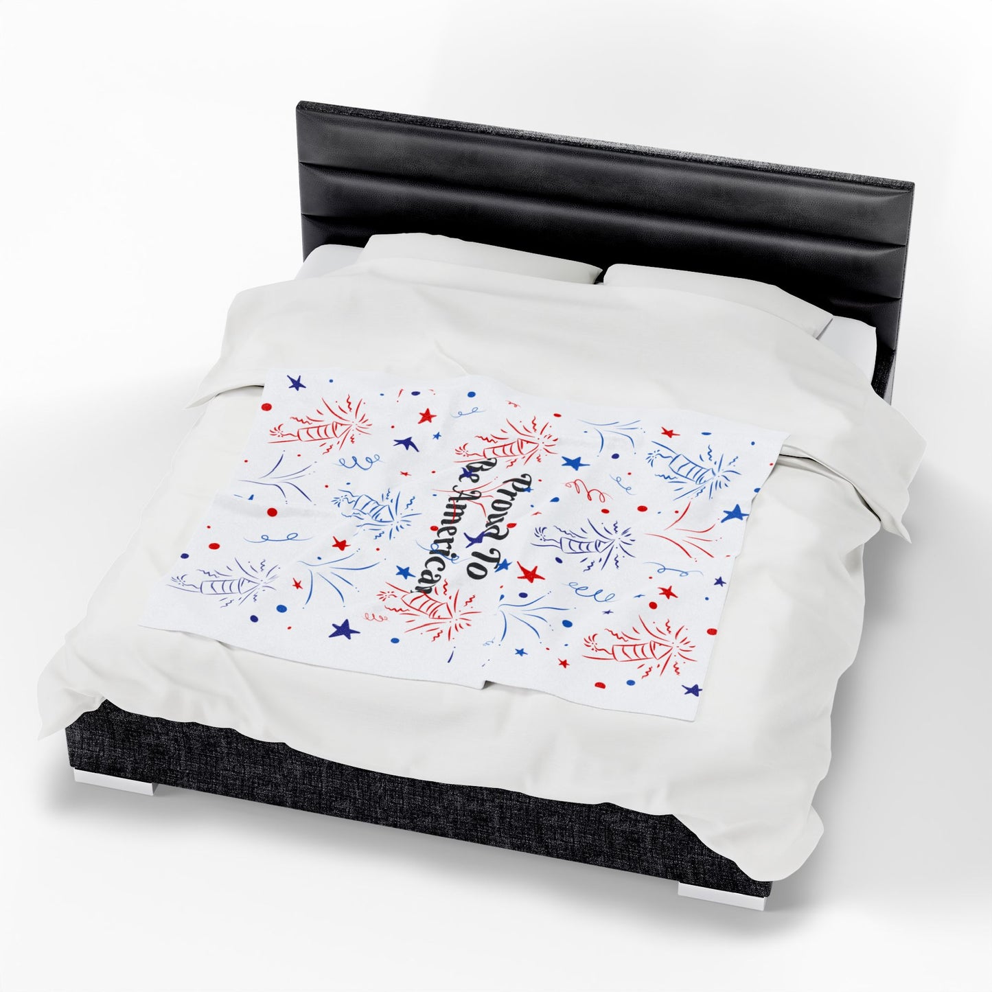 Proud to Be American Velveteen Plush Blanket - Cozy Throw for Patriotic Celebrations