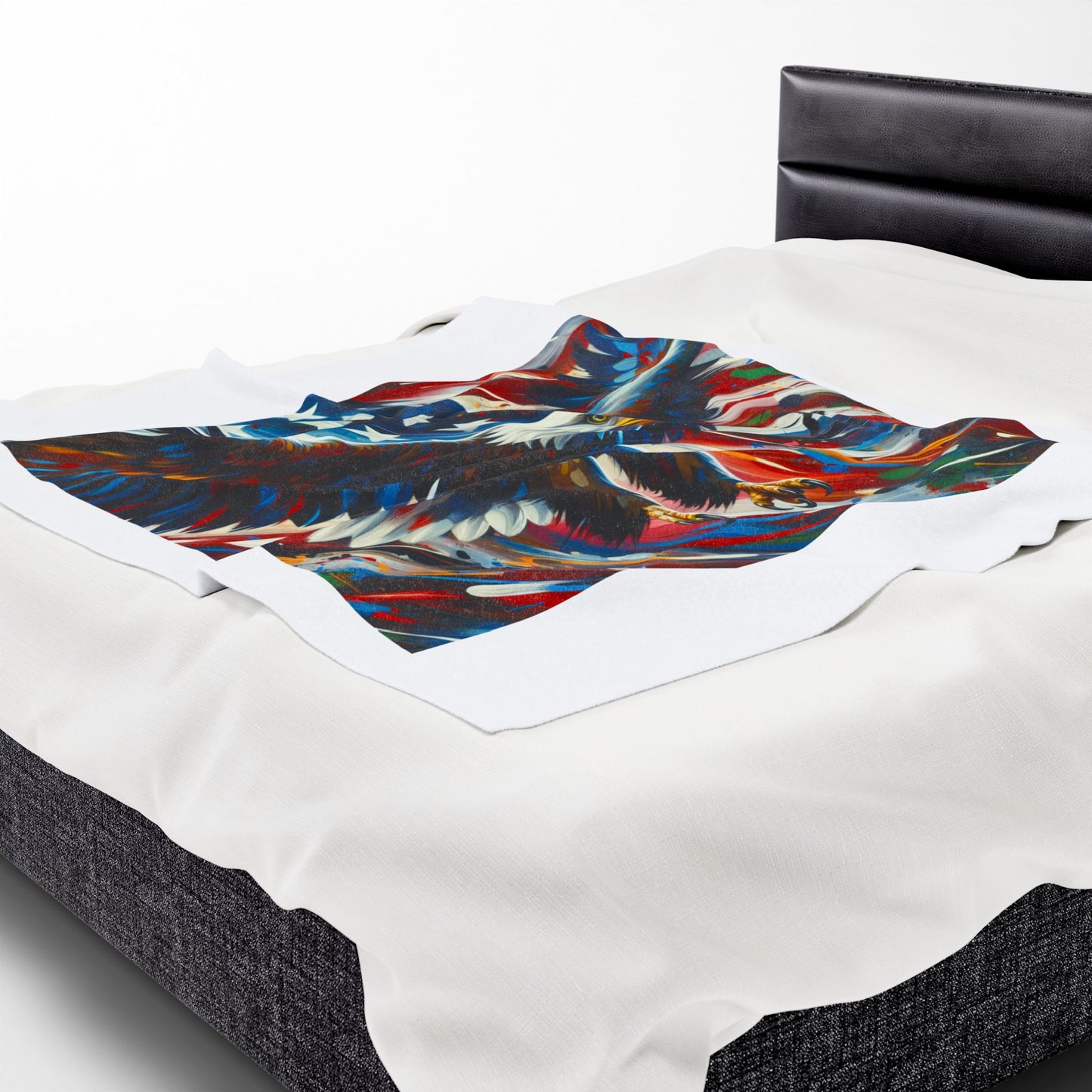 Patriotic Eagle Velveteen Plush Blanket - Cozy Home Decor for Independence Day & Everyday Use
