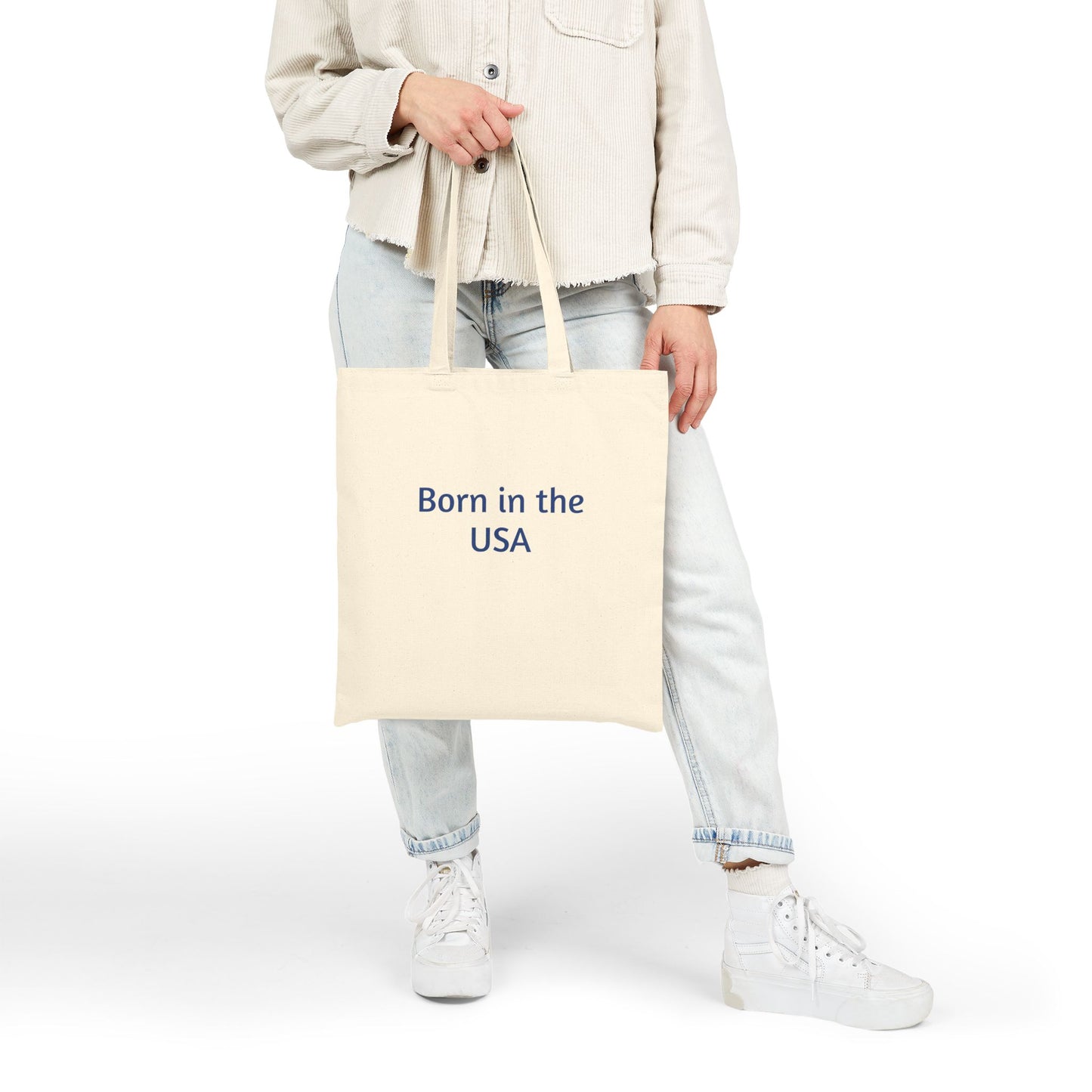 Born in the USA Cotton Canvas Tote Bag - Eco-Friendly & Stylish Carryall