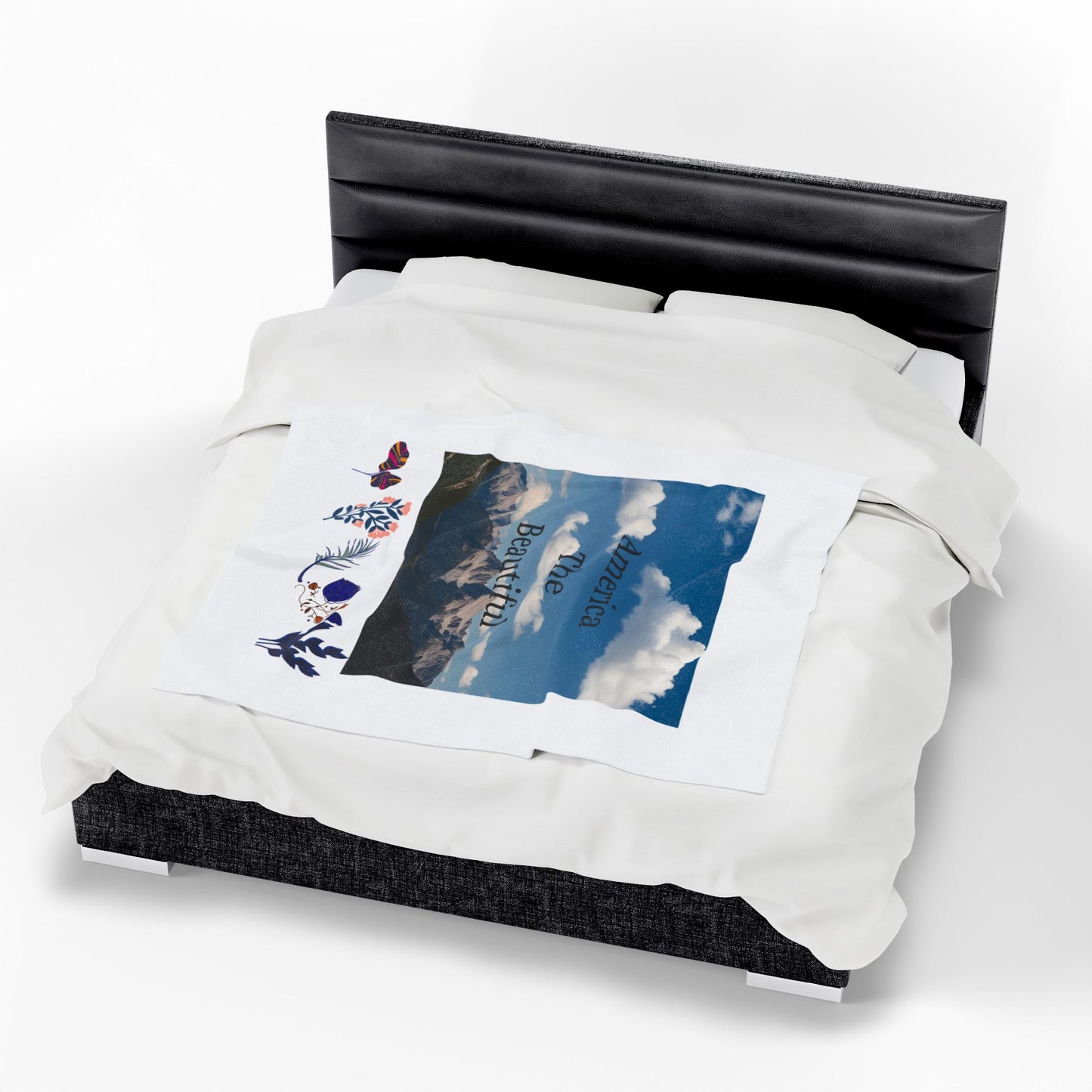 America the Beautiful Velveteen Plush Blanket - Cozy Decorative Throw for Home