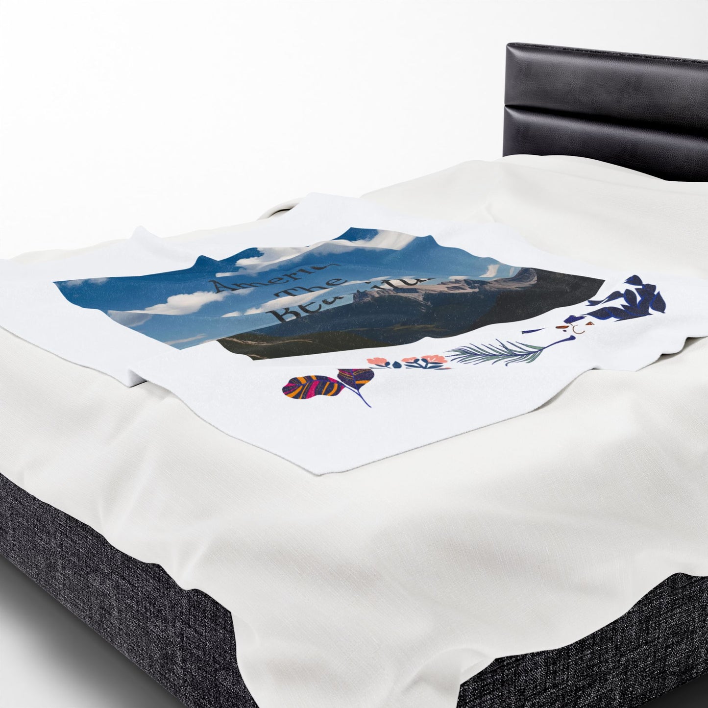 America the Beautiful Velveteen Plush Blanket - Cozy Decorative Throw for Home