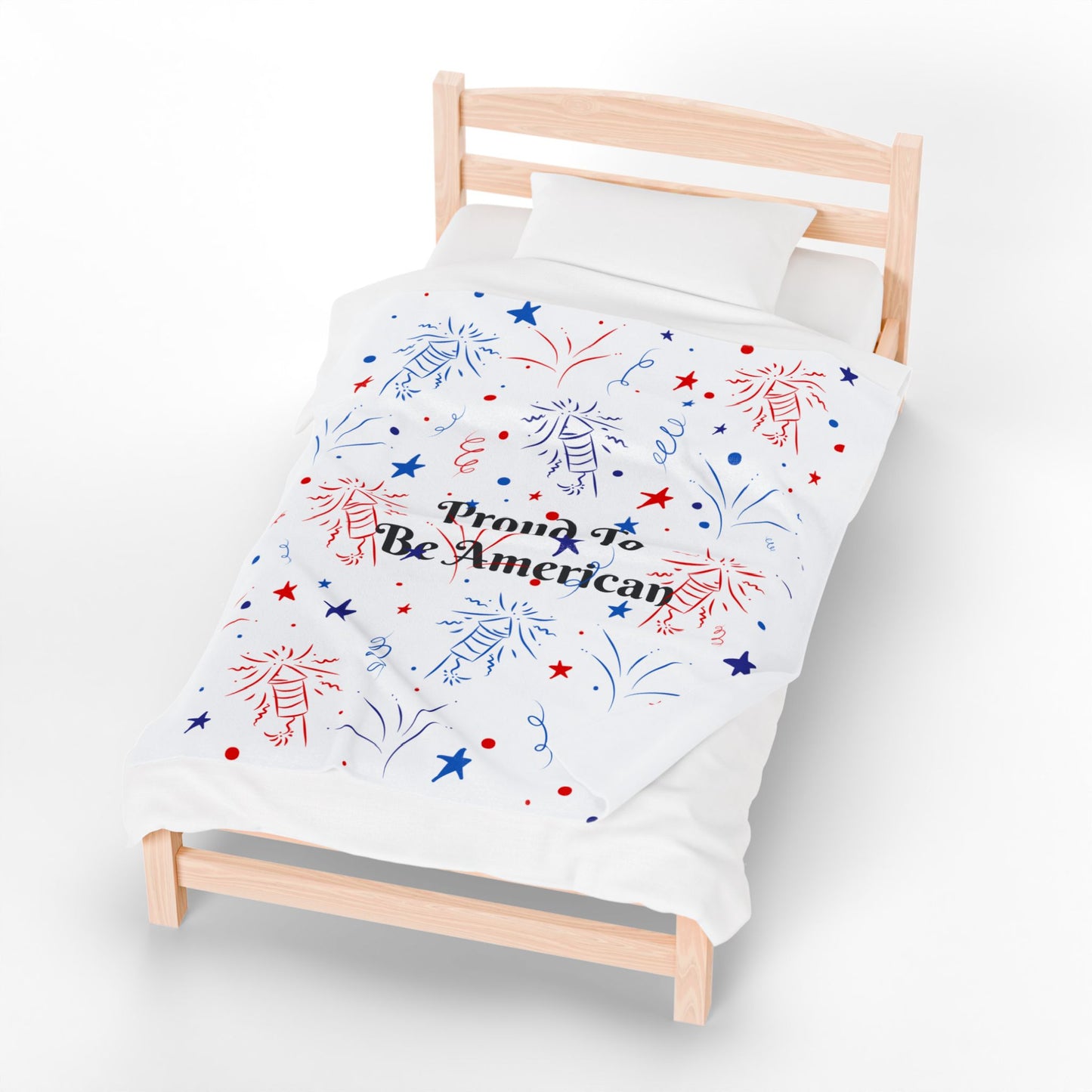 Proud to Be American Velveteen Plush Blanket - Cozy Throw for Patriotic Celebrations