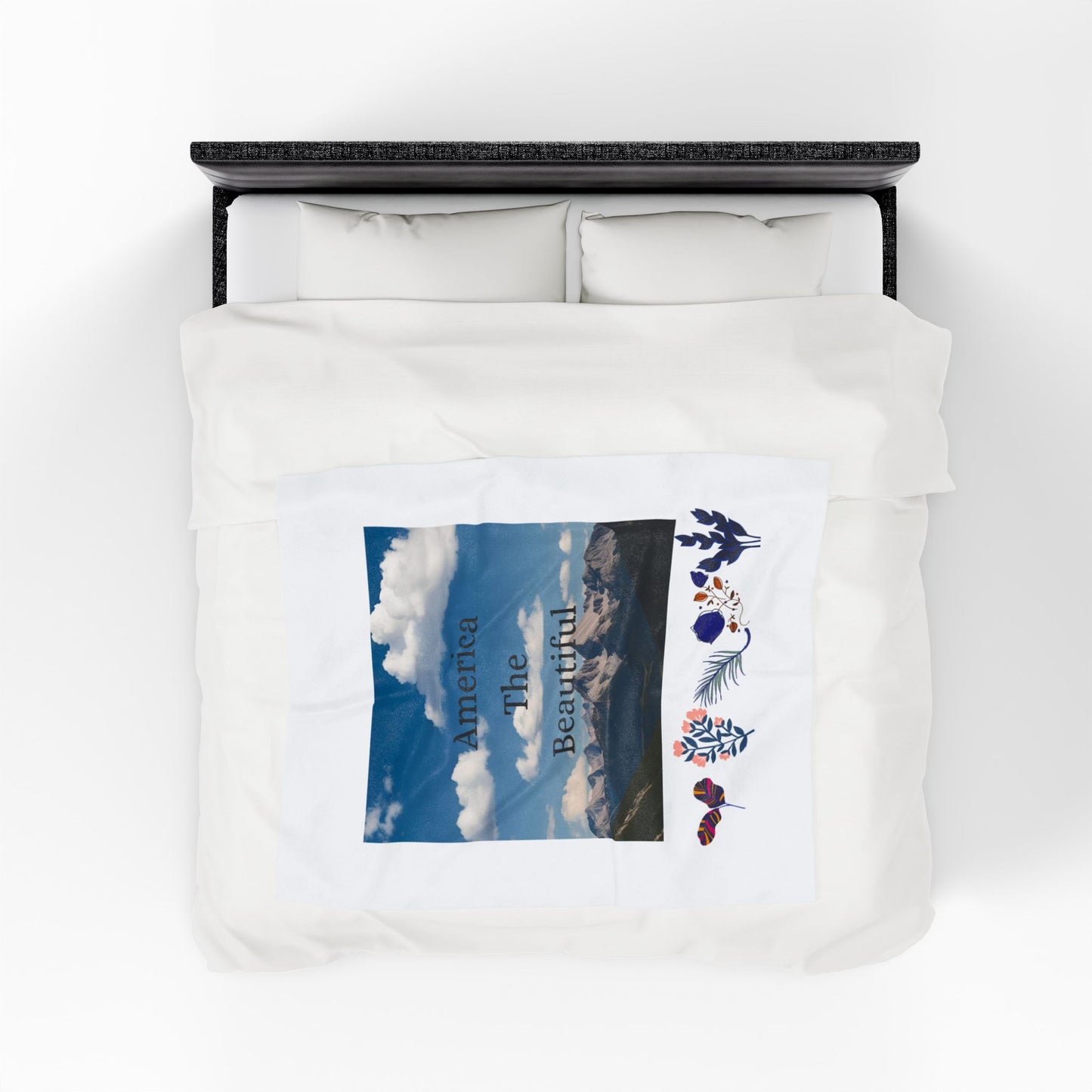 America the Beautiful Velveteen Plush Blanket - Cozy Decorative Throw for Home