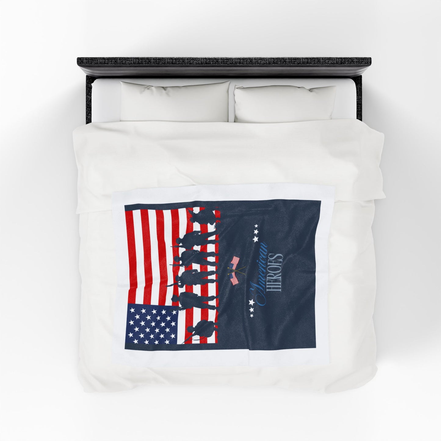 American Heroes Velveteen Plush Blanket - Cozy Tribute for Veterans and Patriotic Moments
