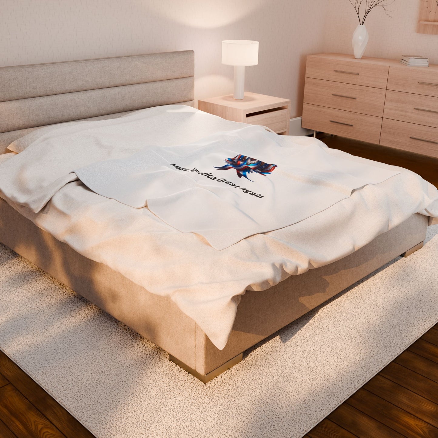 Patriotic Velveteen Plush Blanket - Make America Great Again