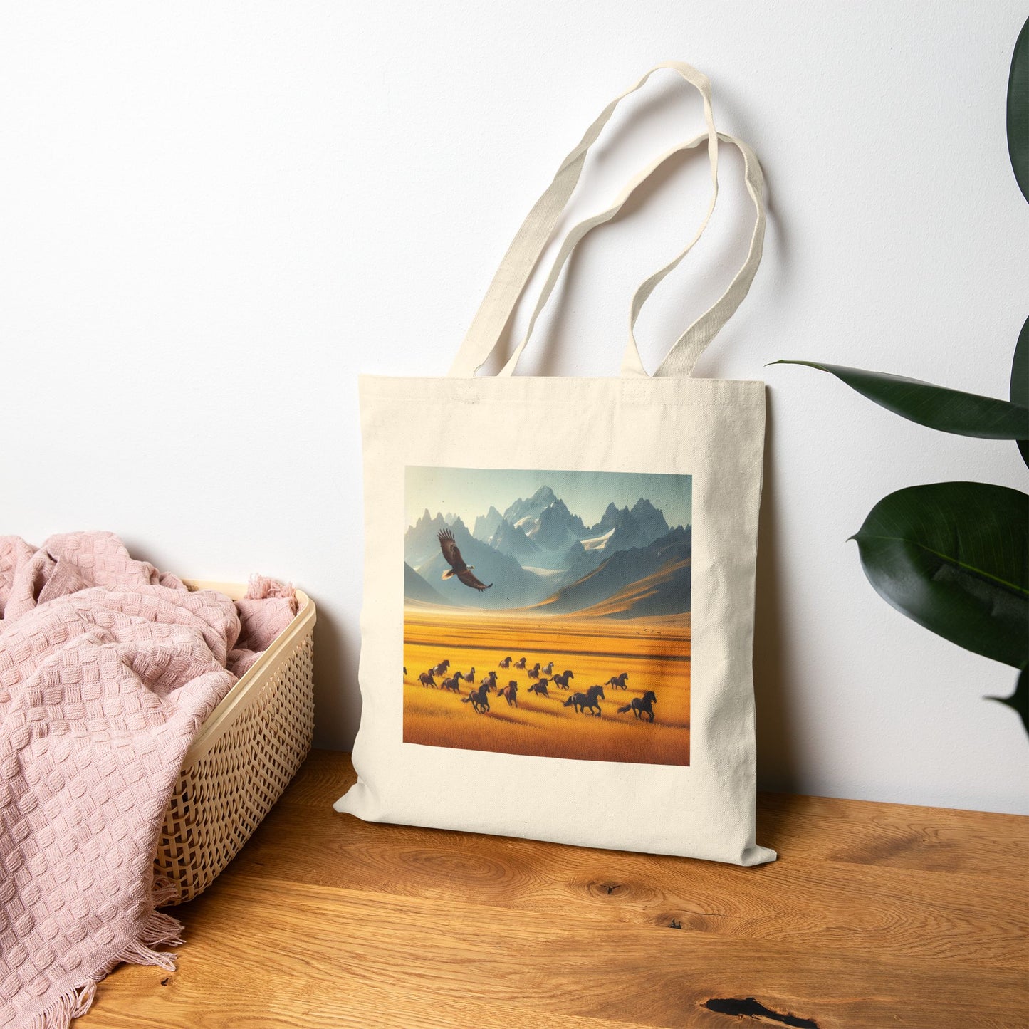 Nature-Inspired Cotton Canvas Tote Bag - Ideal for Eco-Friendly Adventures