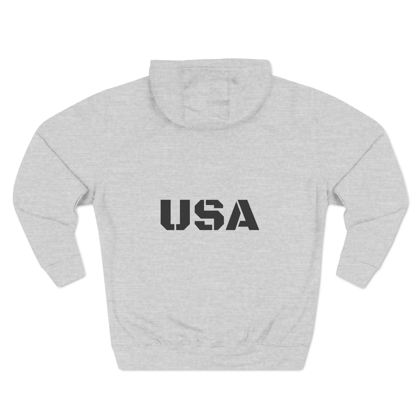 4 Wheeler and American flag Three-Panel Fleece Hoodie