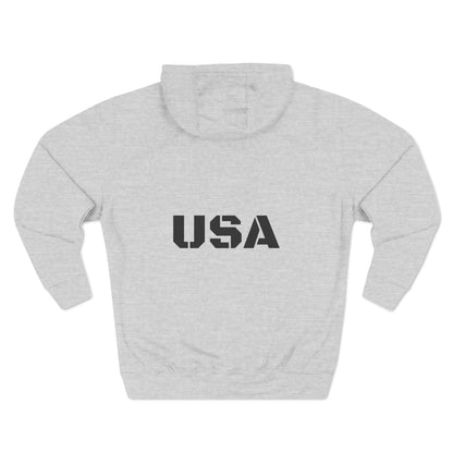 4 Wheeler and American flag Three-Panel Fleece Hoodie