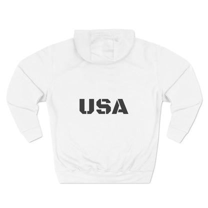 4 Wheeler and American flag Three-Panel Fleece Hoodie