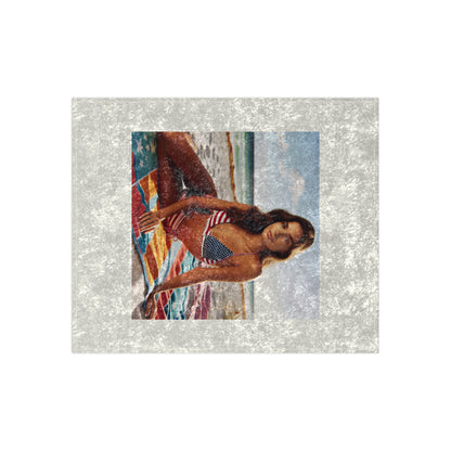 Beach beauty Cozy Crushed Velvet Blanket with Summer Vibe