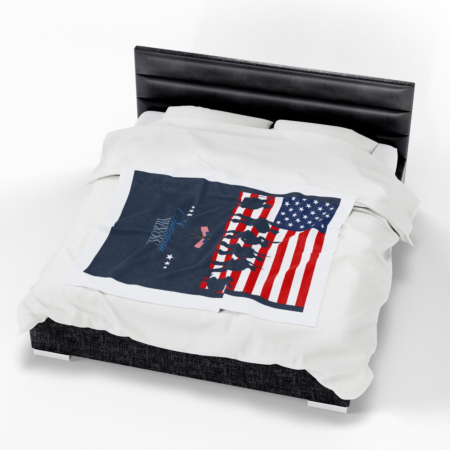 American Heroes Velveteen Plush Blanket - Cozy Tribute for Veterans and Patriotic Moments