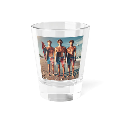 Patriotic Surfing Shot Glass - 1.5oz – Perfect for Parties & Celebrations