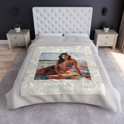 Cozy Crushed Velvet Blanket with Summer Vibe