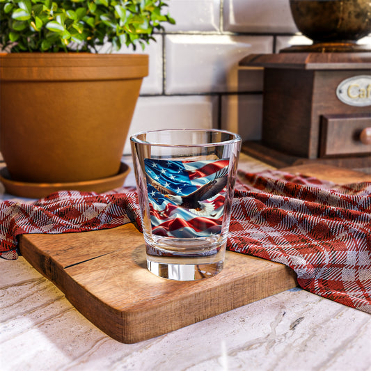 Patriotic Shot Glass with Eagle and American Flag - Perfect for Celebrations