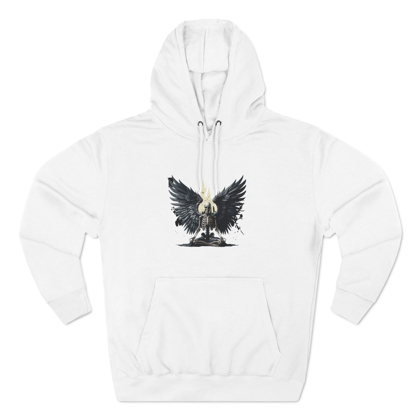 Skeleton falling Angel Three-Panel Fleece Hoodie