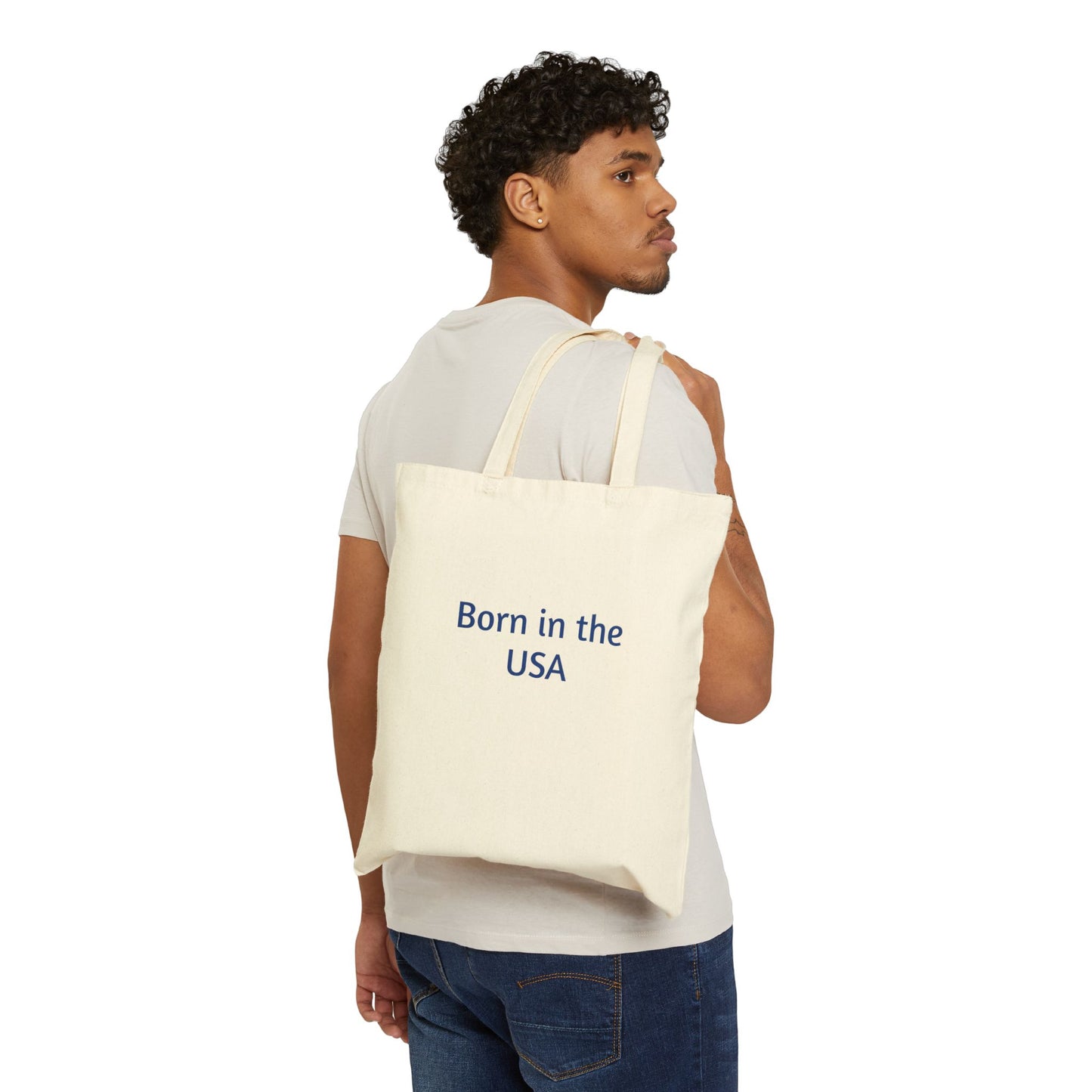 Born in the USA Cotton Canvas Tote Bag - Eco-Friendly & Stylish Carryall