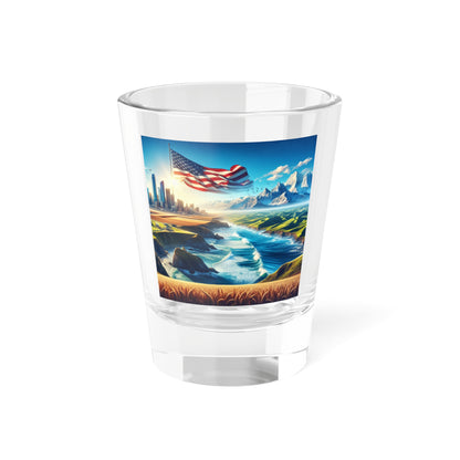 Patriotic Landscape Shot Glass – 1.5oz | Perfect for Celebrations and Gatherings