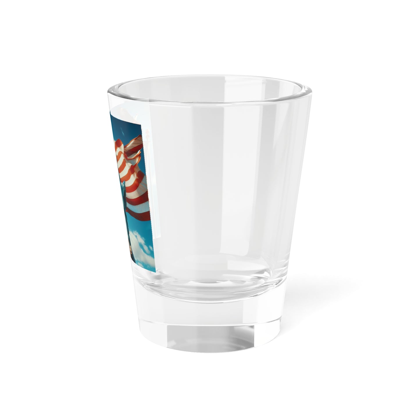 Patriotic Shot Glass with American Flag & Liberty Icon