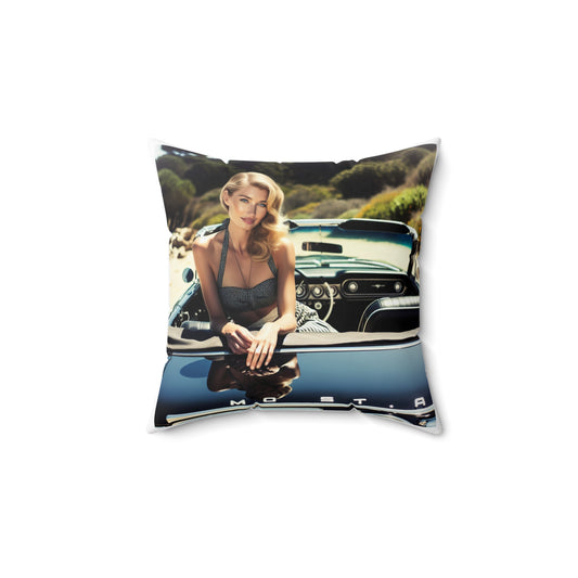 Vintage Car Glamour Throw Pillow