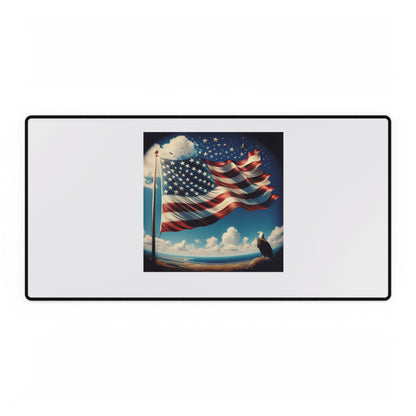 Flying American Flag and eagle Desk Mats