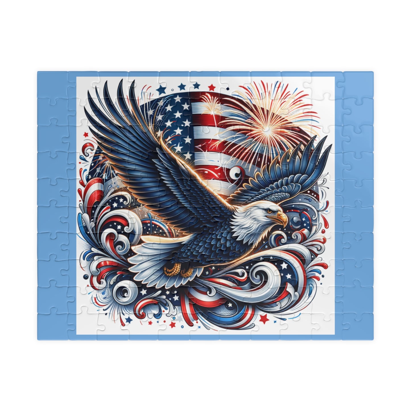 Patriotic Eagle Puzzle - 110, 252, 520, 1014-Piece Sizes | USA Themed Jigsaw for Celebrations