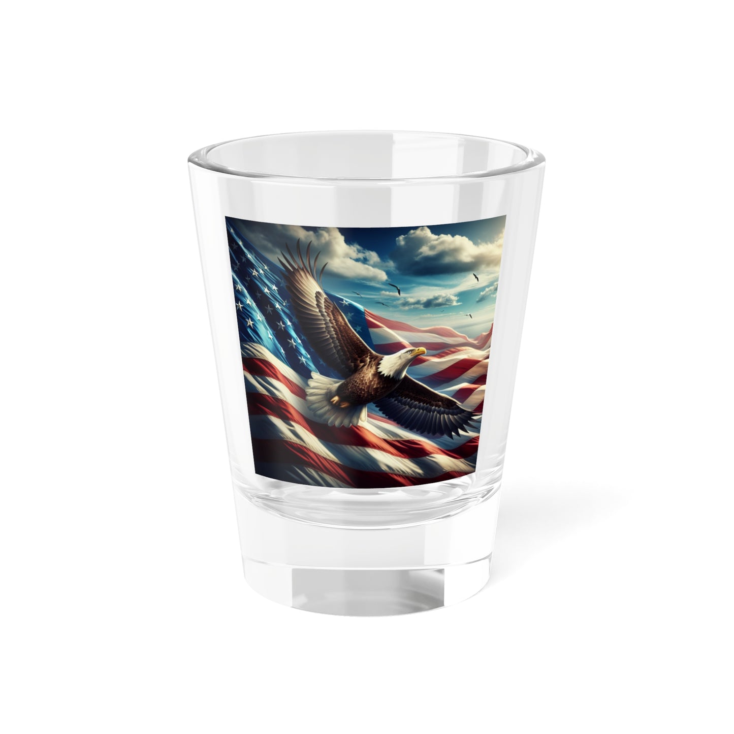 Patriotic Eagle Shot Glass - 1.5oz American Flag Design