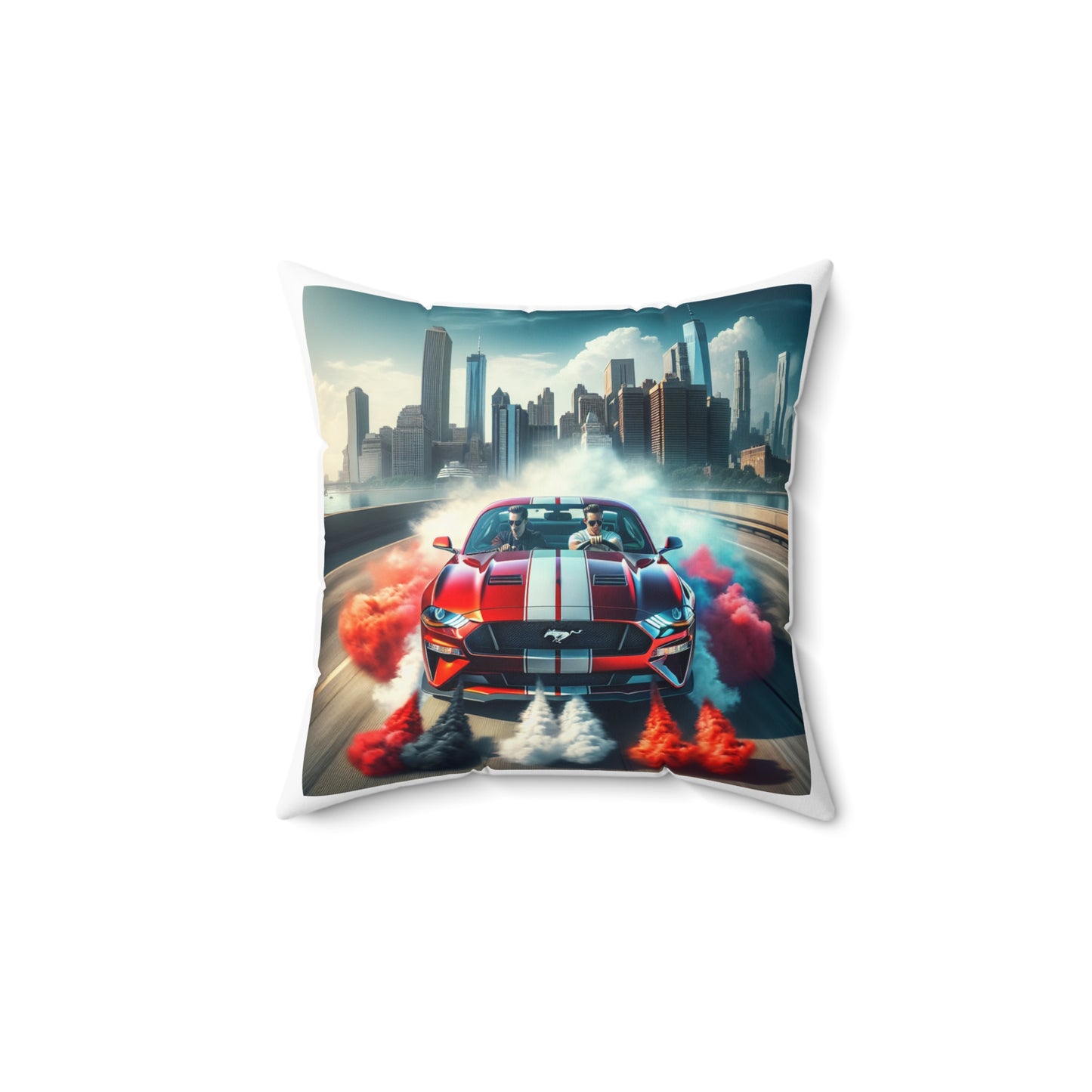 Racing-Themed Decorative Pillow - 'Rev Your Engine!'