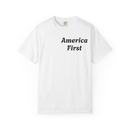 America First Unisex Garment-Dyed T-Shirt - Patriotic Design for Everyday Wear