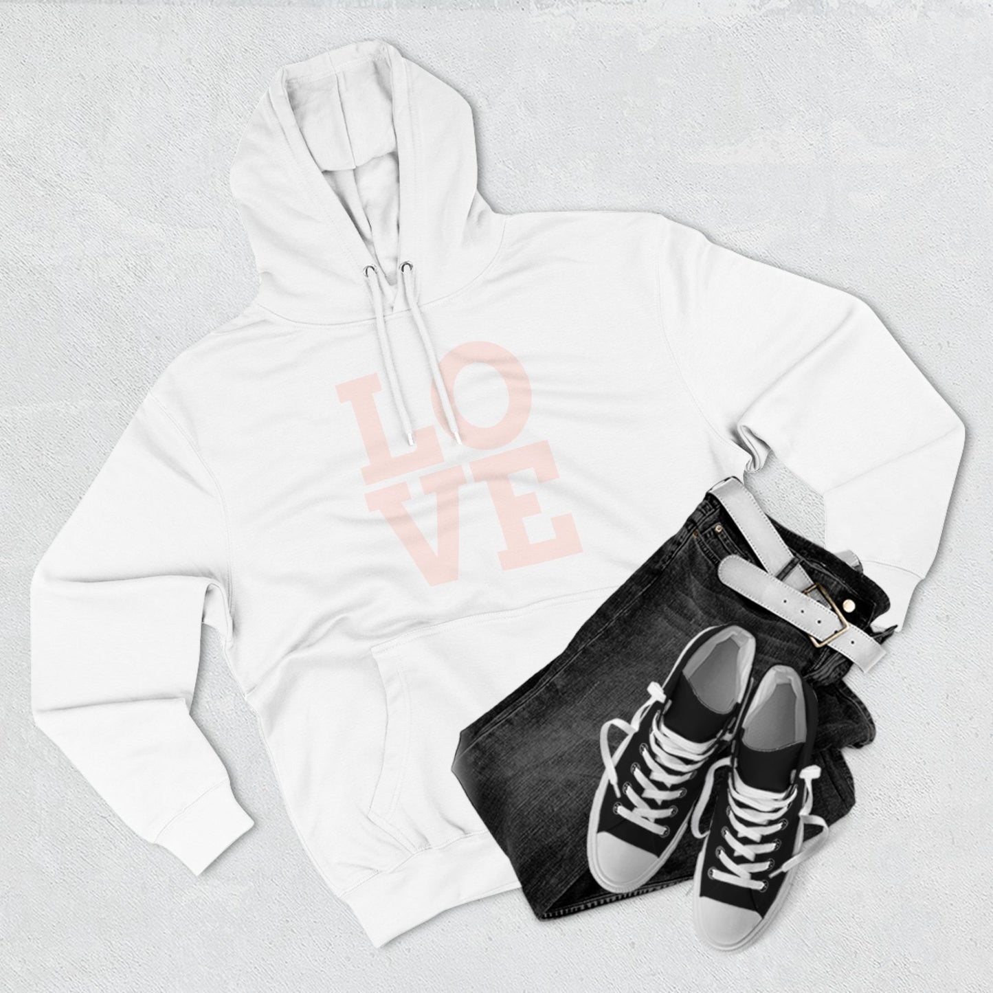 Love Three-Panel Fleece Hoodie