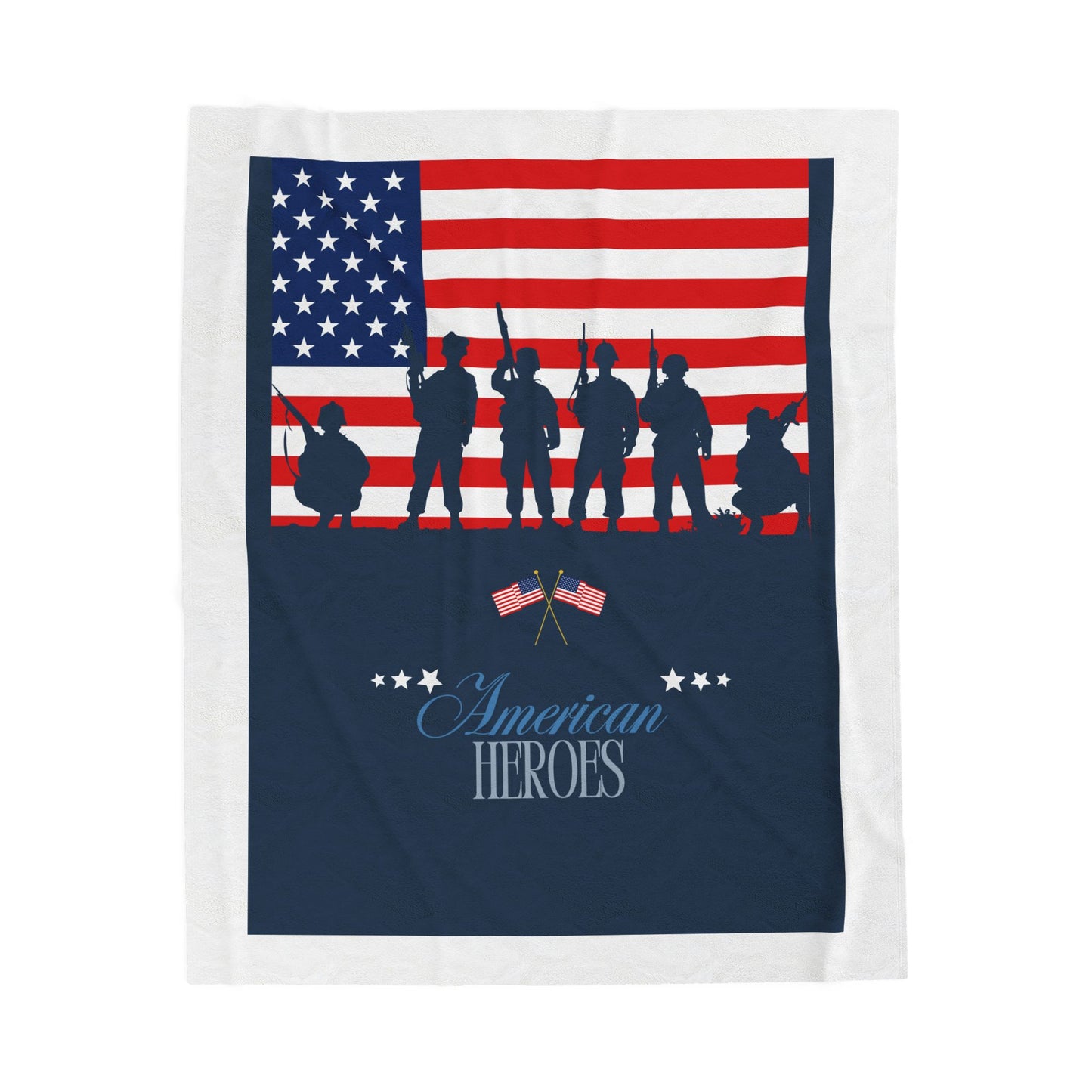 American Heroes Velveteen Plush Blanket - Cozy Tribute for Veterans and Patriotic Moments