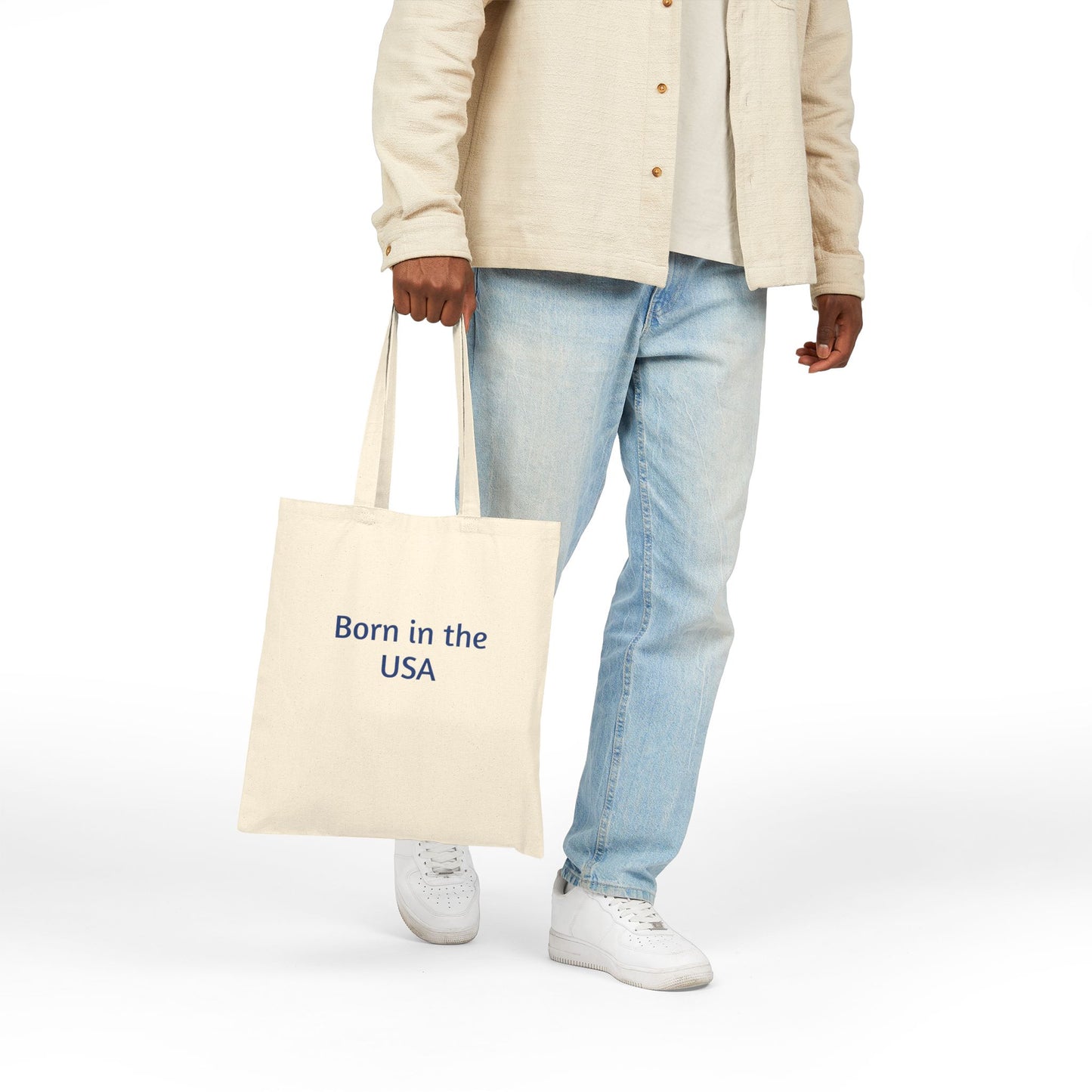 Born in the USA Cotton Canvas Tote Bag - Eco-Friendly & Stylish Carryall
