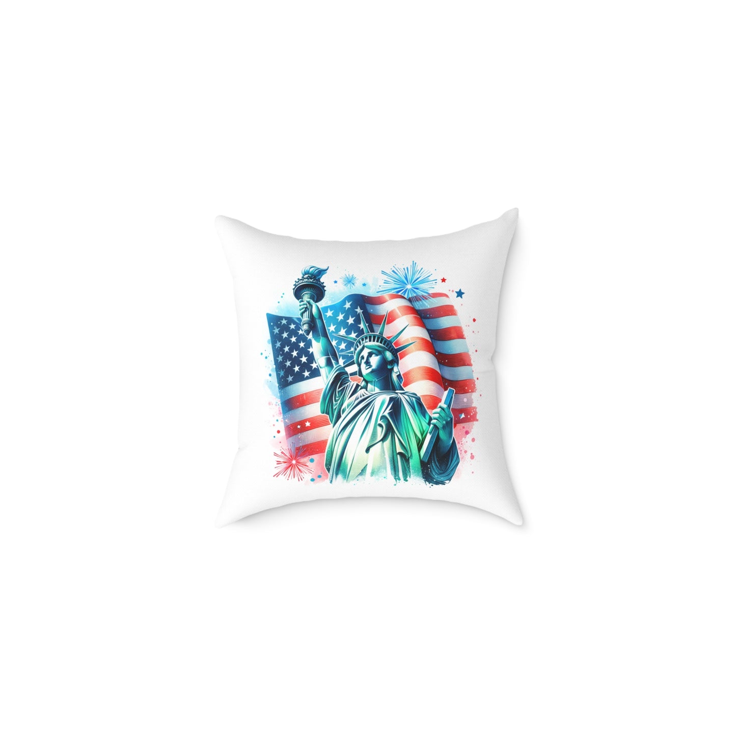 Statue of liberty Square Poly Canvas Pillow