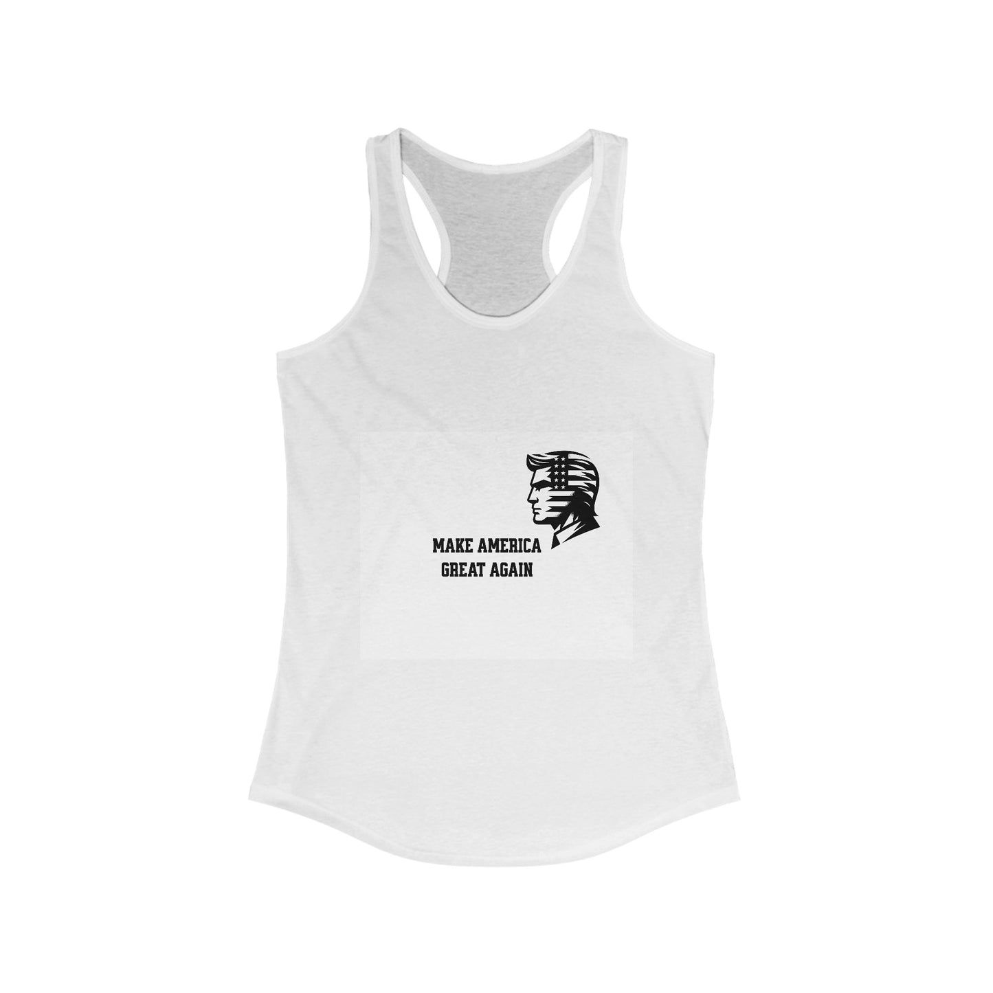 Stencil Donald Trump MAGA Women's Ideal Racerback Tank