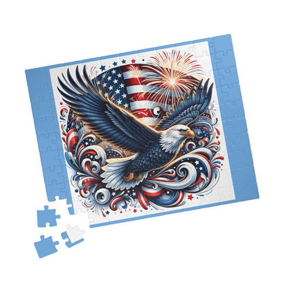 Patriotic Eagle Puzzle - 110, 252, 520, 1014-Piece Sizes | USA Themed Jigsaw for Celebrations