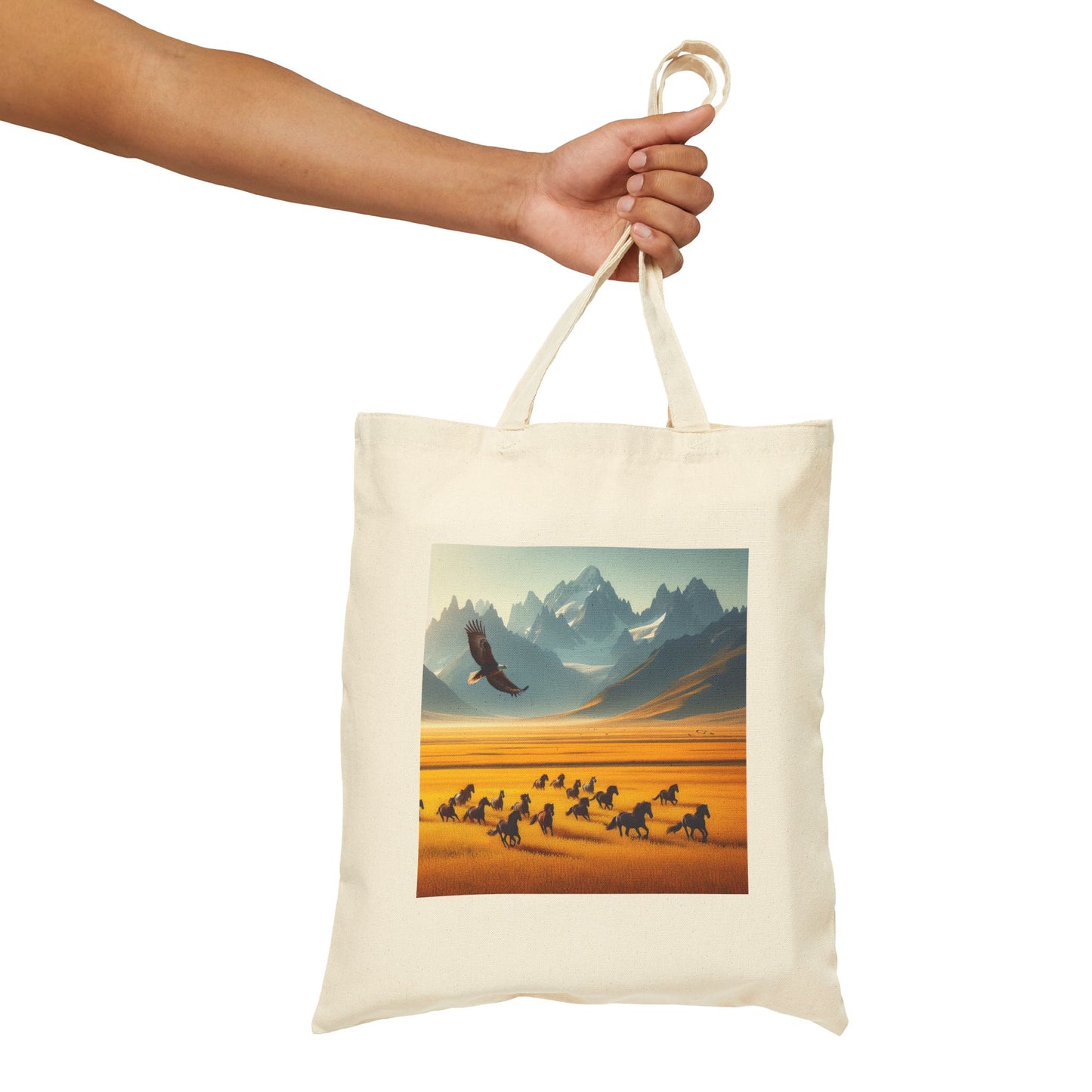 Nature-Inspired Cotton Canvas Tote Bag - Ideal for Eco-Friendly Adventures