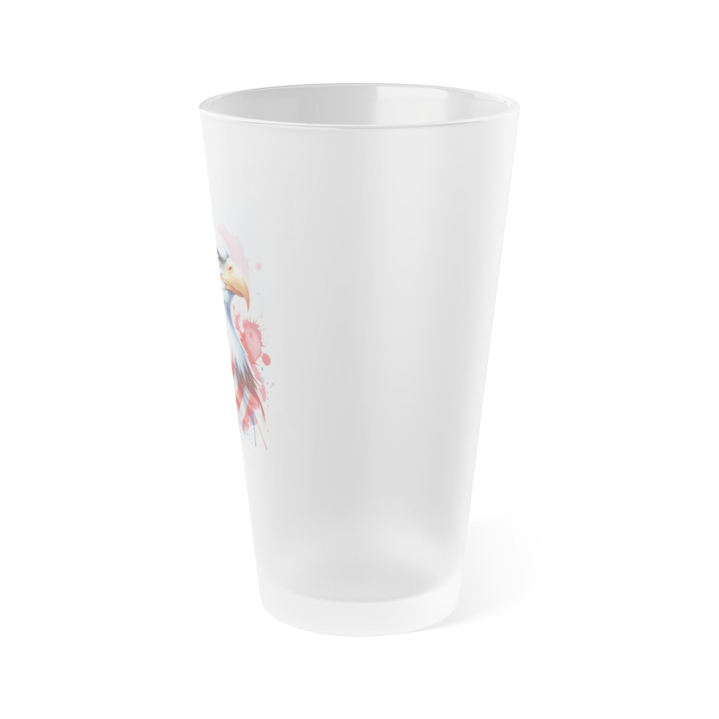 Patriotic Eagle Frosted Pint Glass - 16oz, Perfect for Fourth of July Celebrations