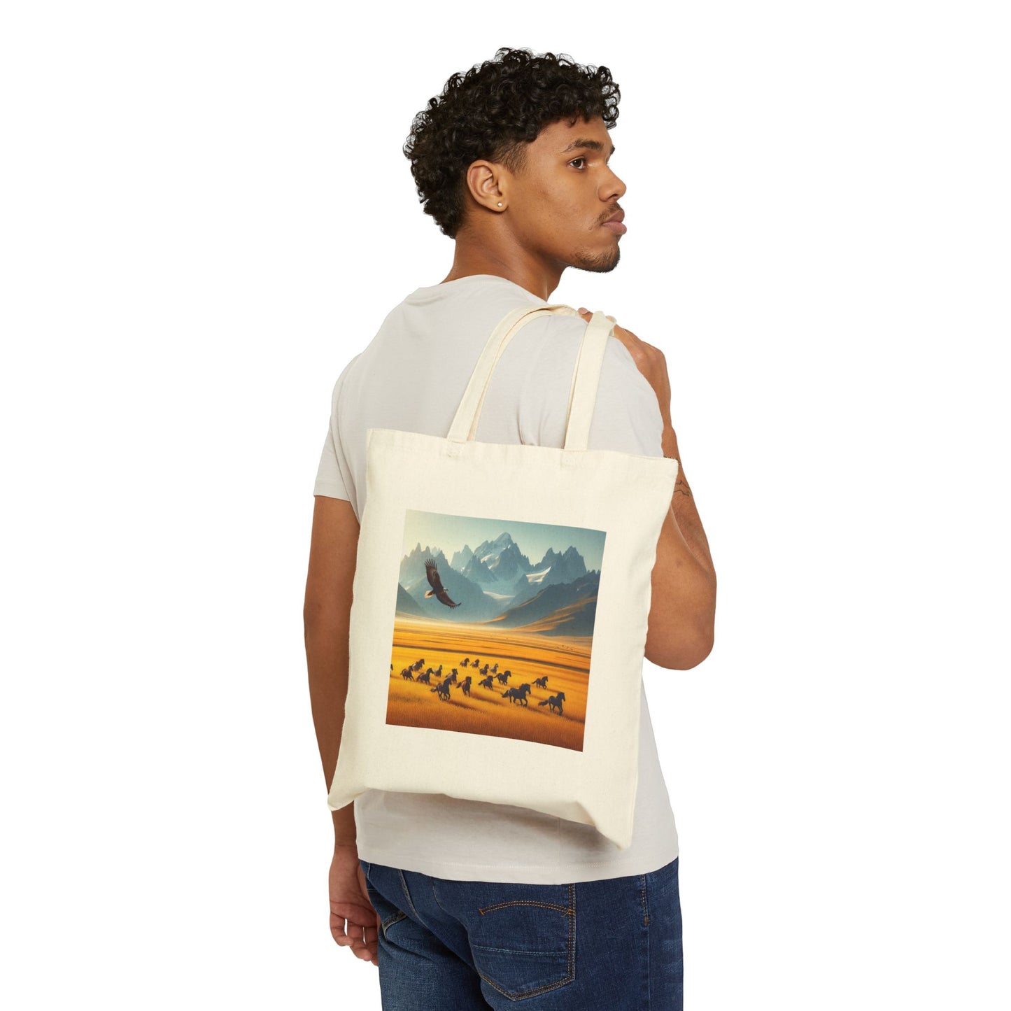 Nature-Inspired Cotton Canvas Tote Bag - Ideal for Eco-Friendly Adventures