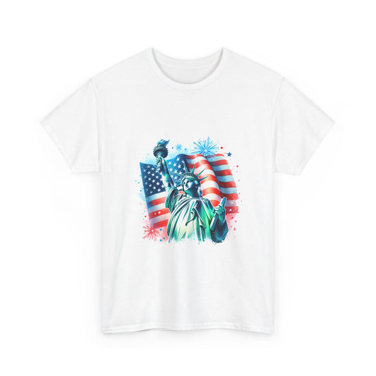 Statue of Liberty/ American Flag Unisex Heavy Cotton Tee