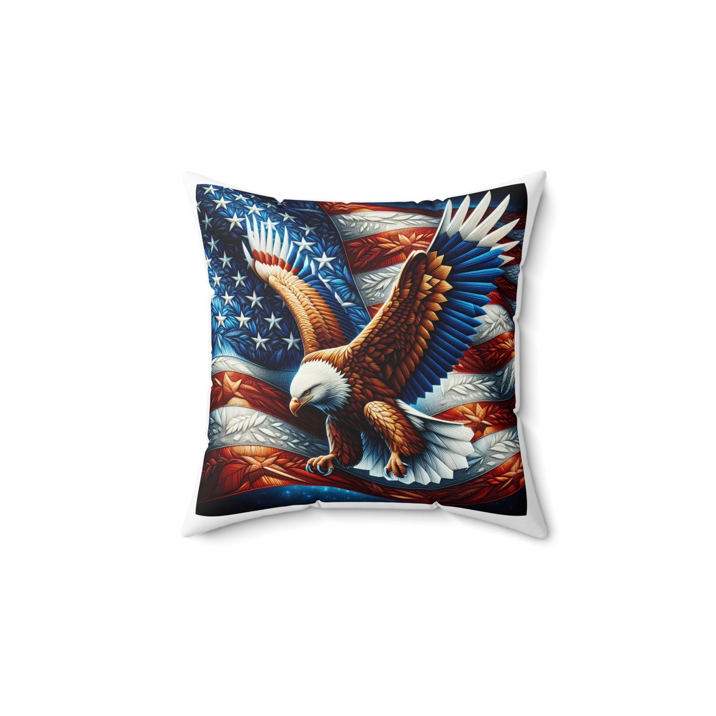 Patriotic Eagle Throw Pillow | American Flag Design | Living Room Decor