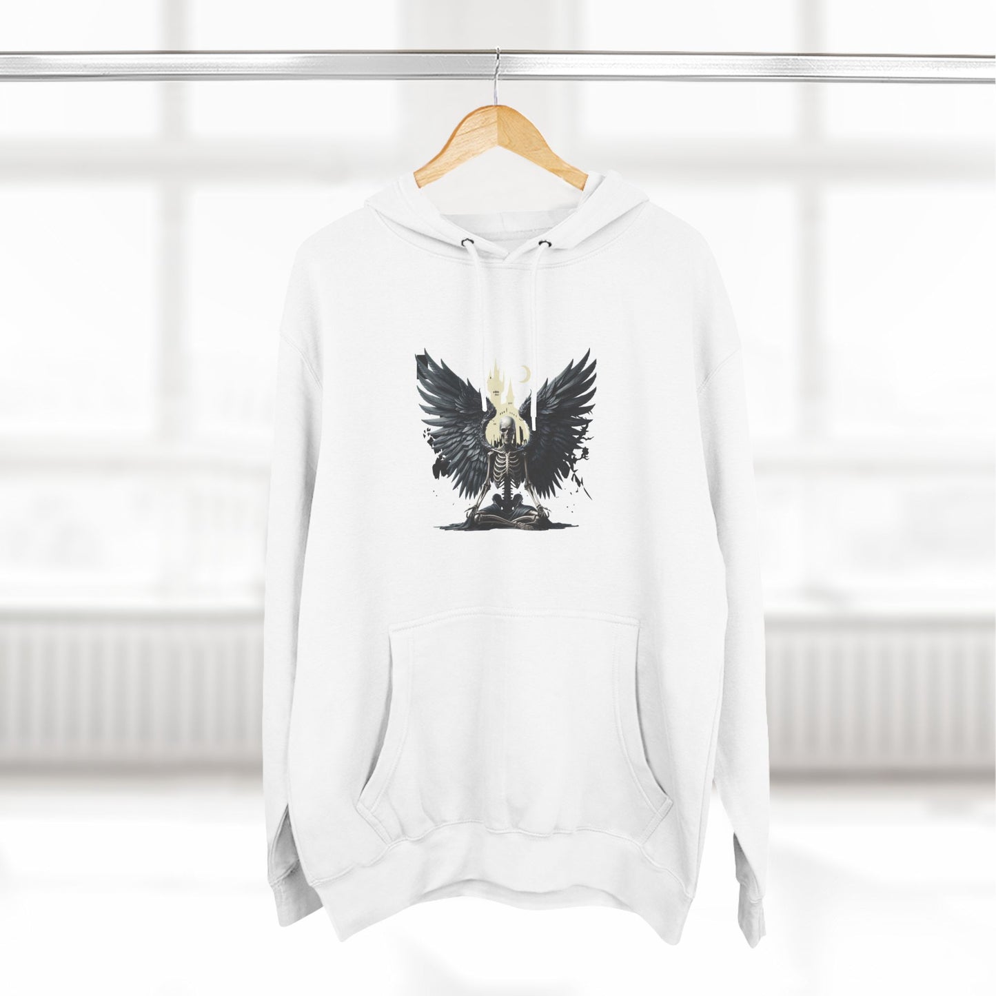 Skeleton falling Angel Three-Panel Fleece Hoodie