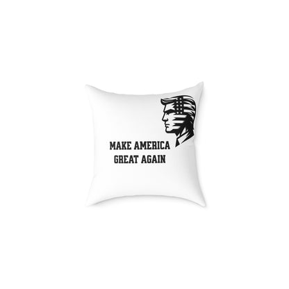 Stencil Donald Trump MAGA Square Poly Canvas Pillow