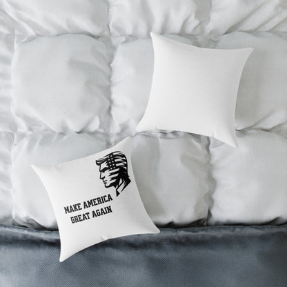 Stencil Donald Trump MAGA Square Poly Canvas Pillow