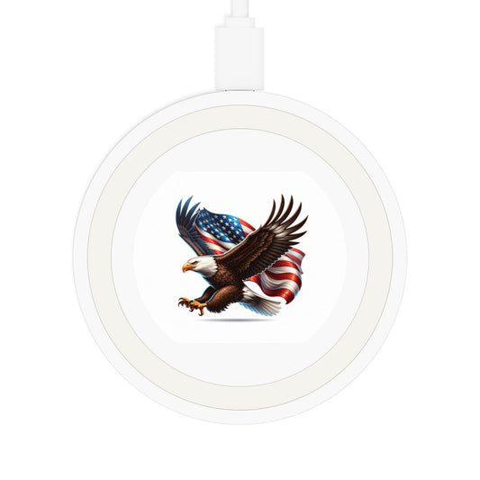 Eagle and American flag Quake Wireless Charging Pad