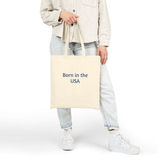 Born in the USA Cotton Canvas Tote Bag - Eco-Friendly & Stylish Carryall